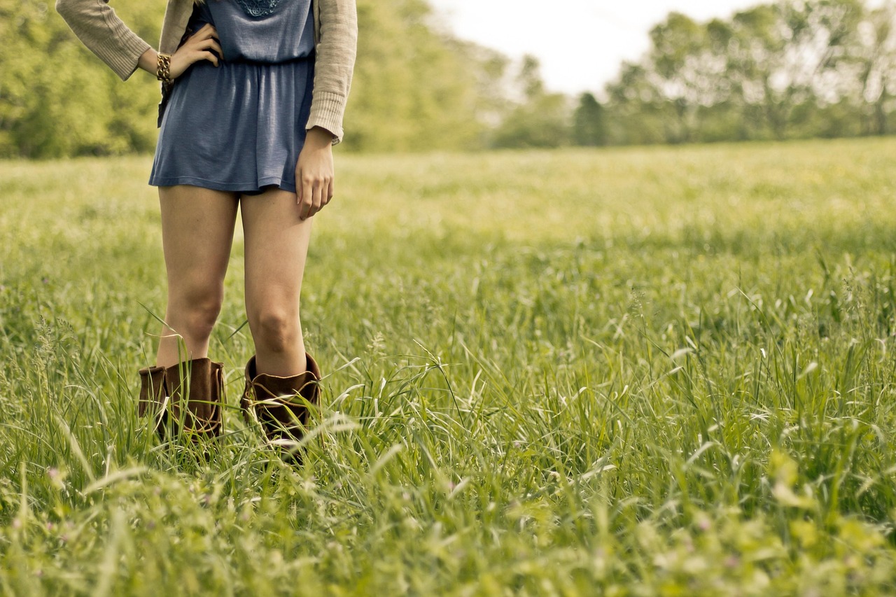 countrygirl, girl, legs, woman, female, field, countryside, boots, skirt, posing, provocative, elegance, elegant, young, human, people, person